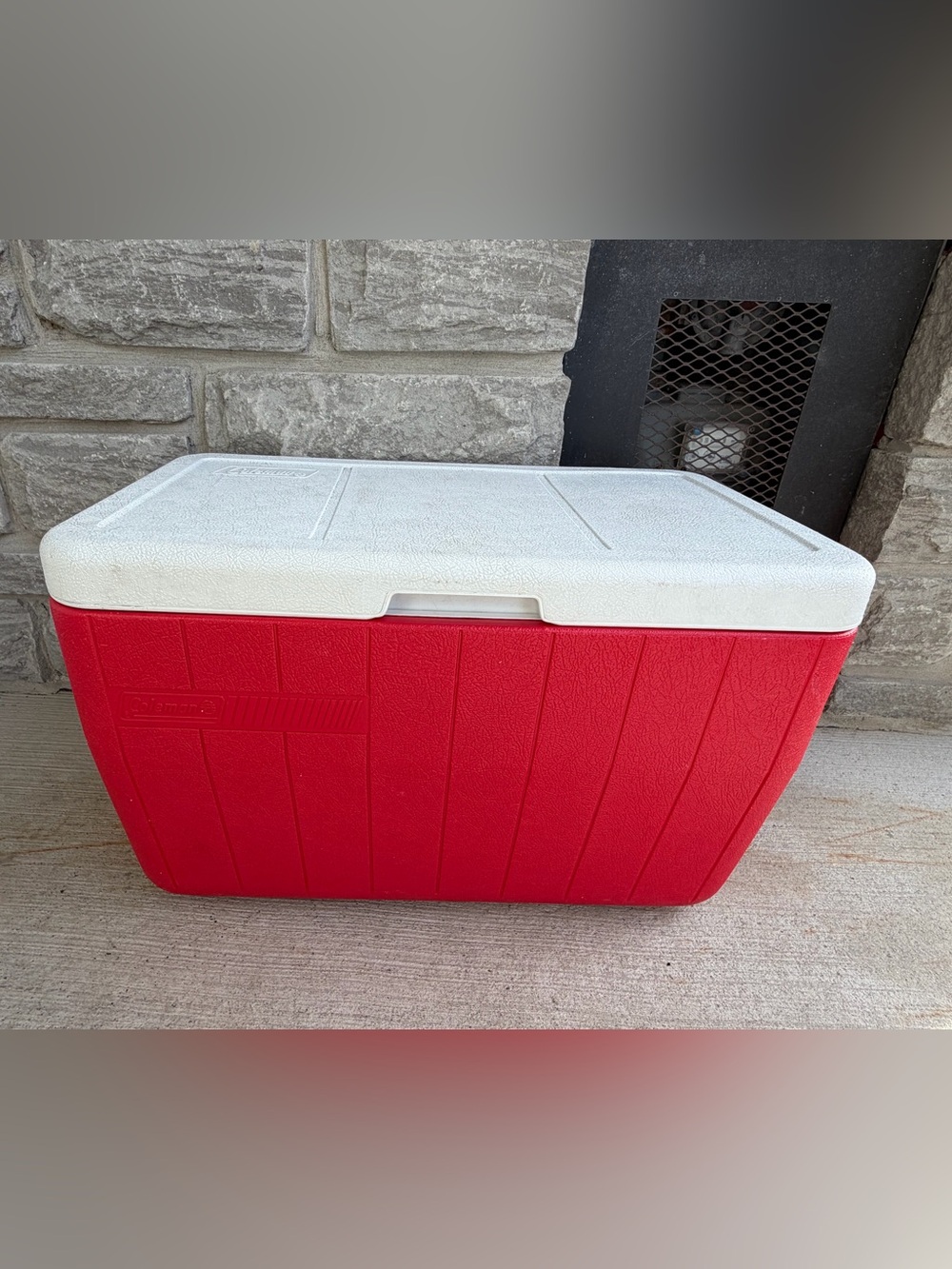 Coleman Red and White Hard-Sided Cooler